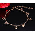 Hot sale new design rose gold anklet with bulk star charms